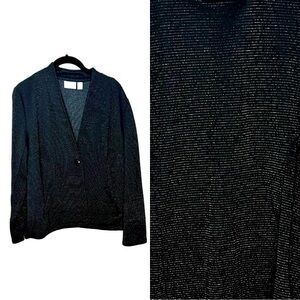 Chico’s Black Metallic Cardigan Blazer Jacket Women’s‎ Size Medium Chico’…
